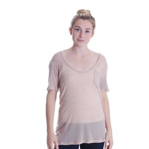 IRO Emmy Short Sleeve Neck Chest Pocket Tee Size M